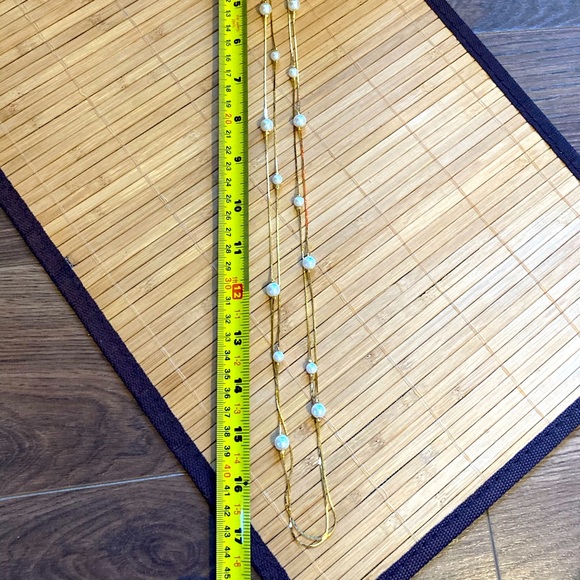 Long double strand gold and Pearl necklace - Picture 1 of 6